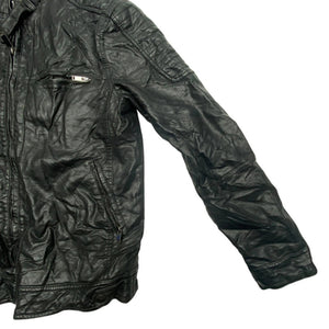 Black Leather Jacket Men's Large