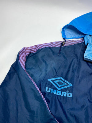 Vintage Umbro Navy Blue & Purple Hooded Windbreaker Jacket