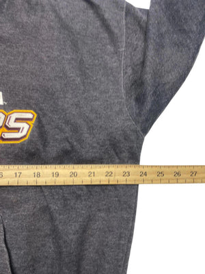 Grey Graphic Print Hoodie Men's Large