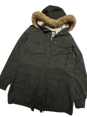 Dark Green Levi's Parka Women's Medium Northern Pole Vintage Wholesale 