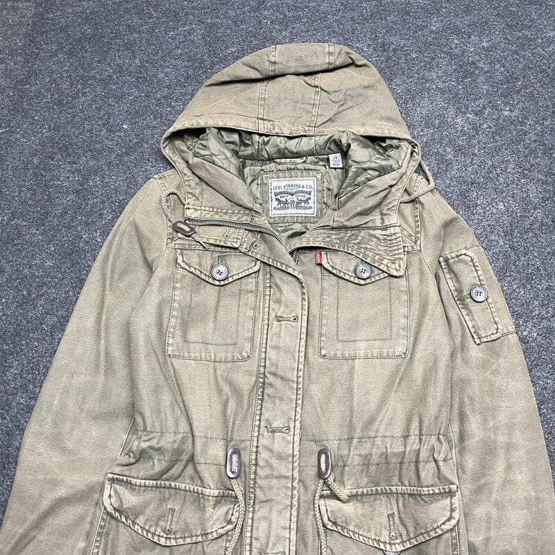 Dark Green Levi's Work Jacket Men's XS Northern Pole Vintage Wholesale 