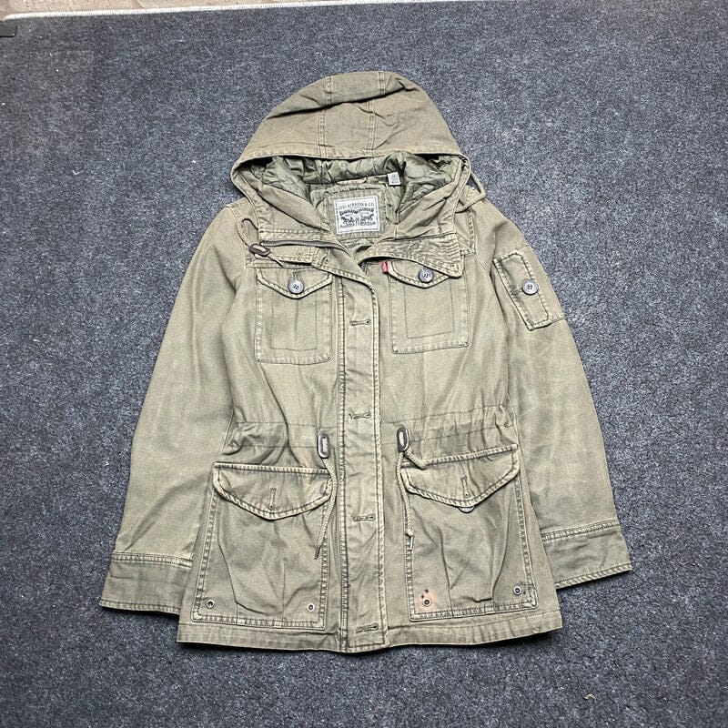 Dark Green Levi's Work Jacket Men's XS Northern Pole Vintage Wholesale 