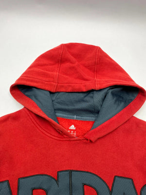Adidas Red Fleece-Lined Hoodie with Bold Logo