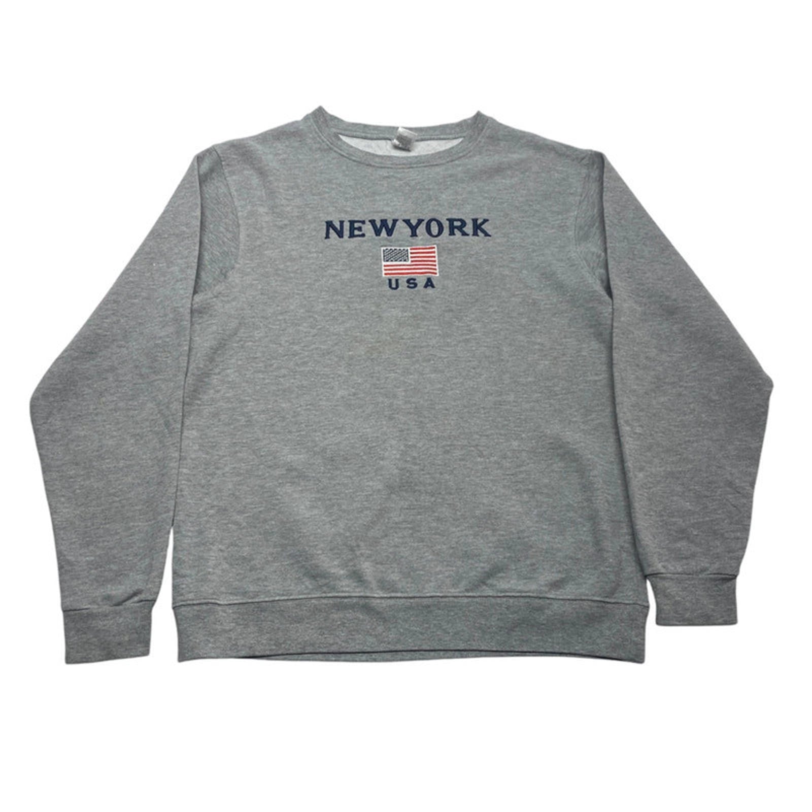 Grey Matrix Embroidery Sweatshirt Men's Medium