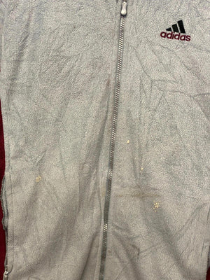 Adidas Grey & Burgundy Full-Zip Track Jacket – Size L