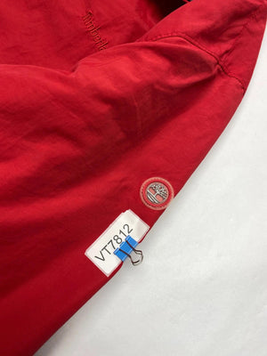 Timberland Men's Red Utility Jacket with Black Collar