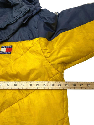 Yellow and Navy Tommy Hilfiger Jacket Men's Large