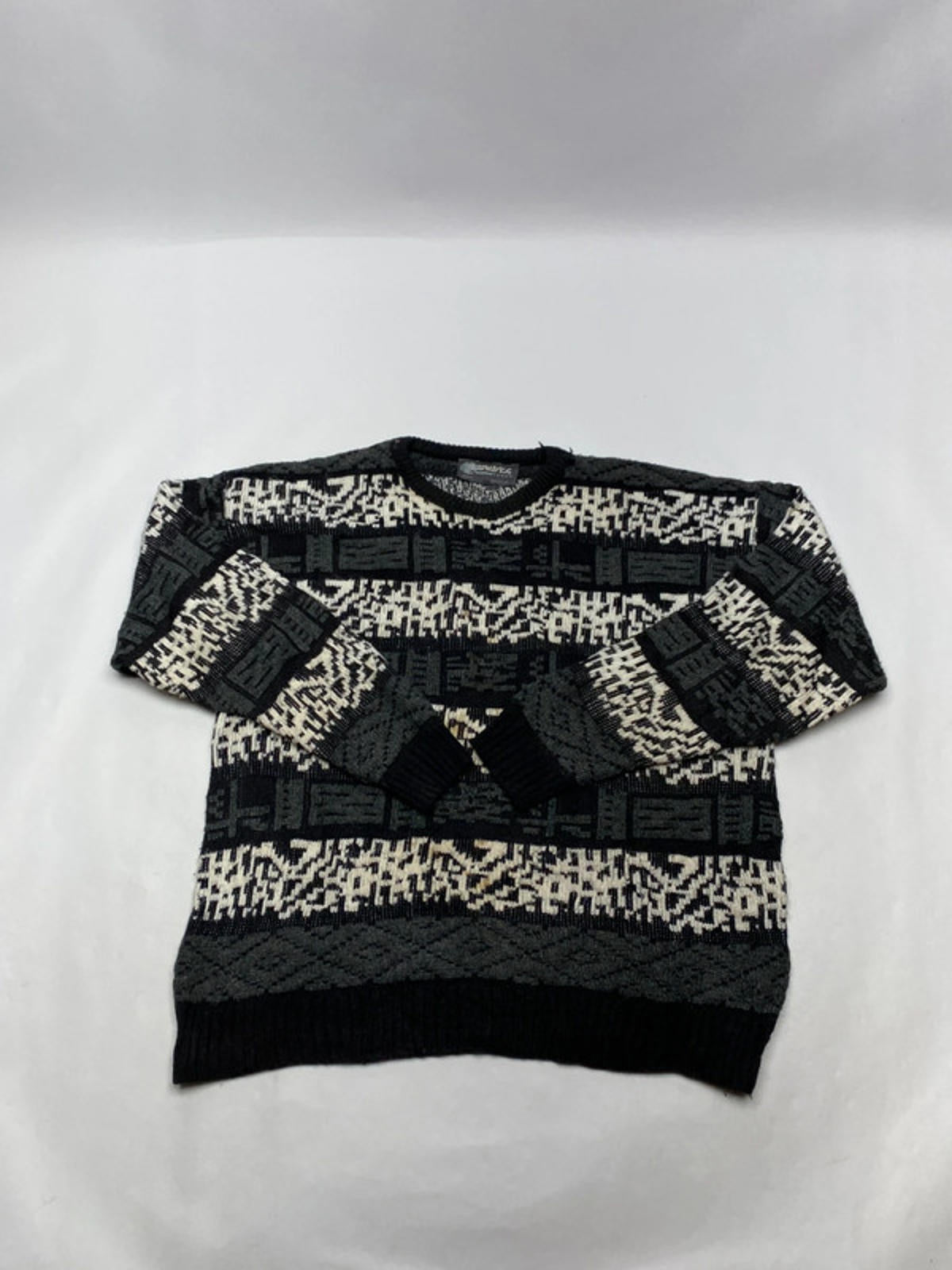 Vintage Geometrics USA-Made Patterned Knit Sweater (Men’s L/XL)