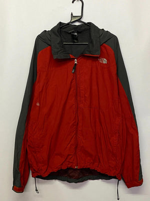 The North Face Red & Grey Lightweight Hooded Windbreaker Jacket