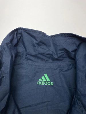 Adidas Navy Blue Puffer Jacket with Green Logo