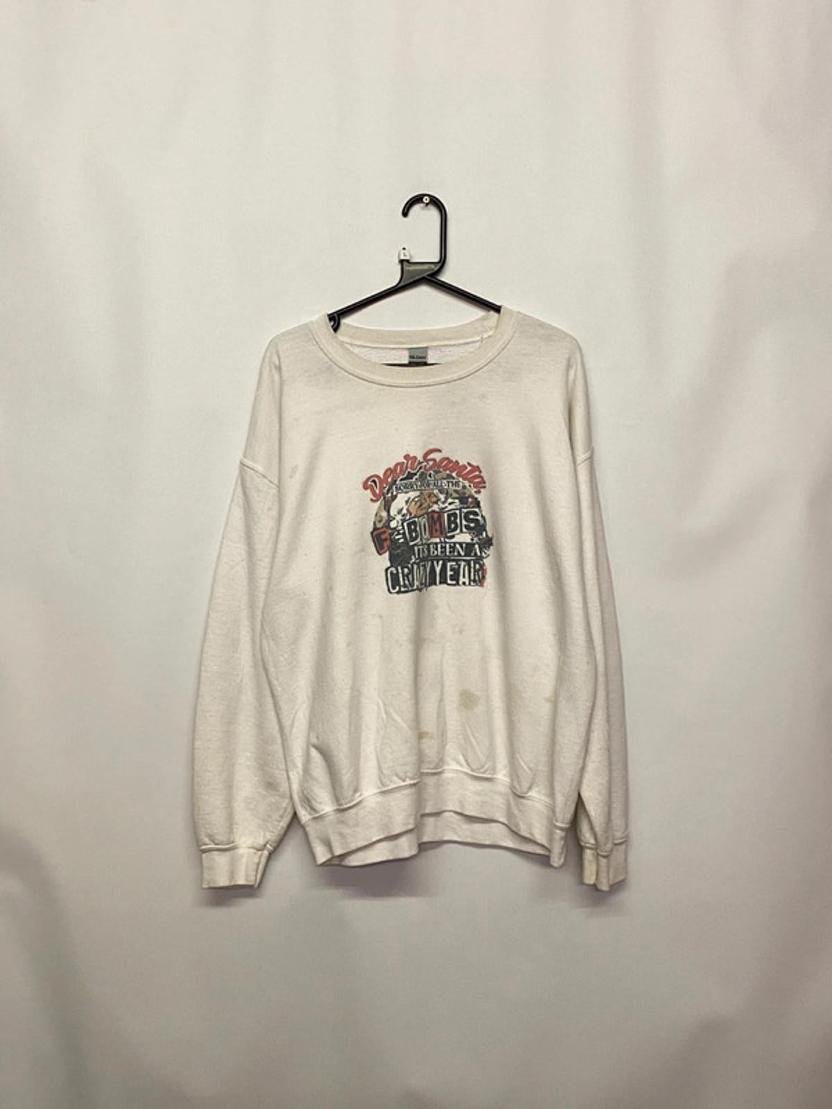 Funny “Dear Santa I’ve Dropped F-Bombs” Christmas Sweatshirt Size L