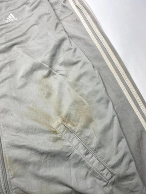 Adidas Grey 3-Stripes Track Jacket – L – Vintage Style