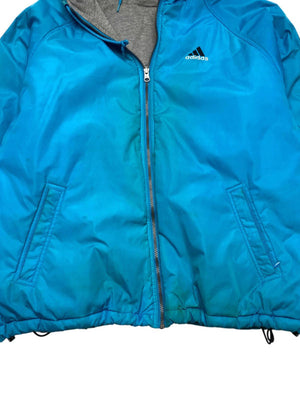 Vintage 90s Blue-Grey Adidas Reverse Jacket Men's XL