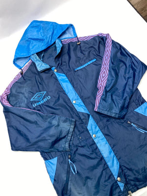 Vintage Umbro Navy Blue & Purple Hooded Windbreaker Jacket