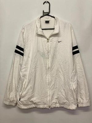 Nike Vintage White Track Jacket with Black Stripe Sleeves