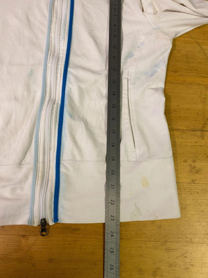 Nike White Full-Zip Track Jacket with Blue Zip