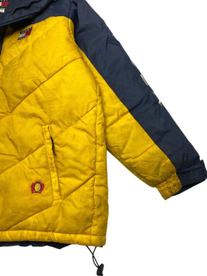 Yellow and Navy Tommy Hilfiger Jacket Men's Large