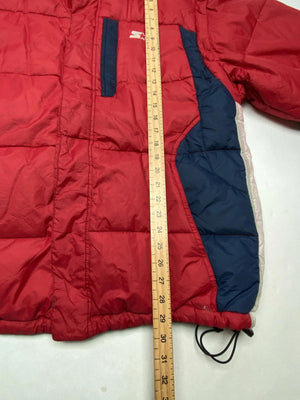 Vintage Starter Puffer Jacket – Red / Navy