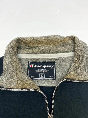 Champion USA Full Zip Sweatshirt – Vintage 90s – Black/Grey – Size S  📏 Size