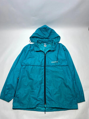 Adidas Men's Teal Windbreaker Jacket with Hood