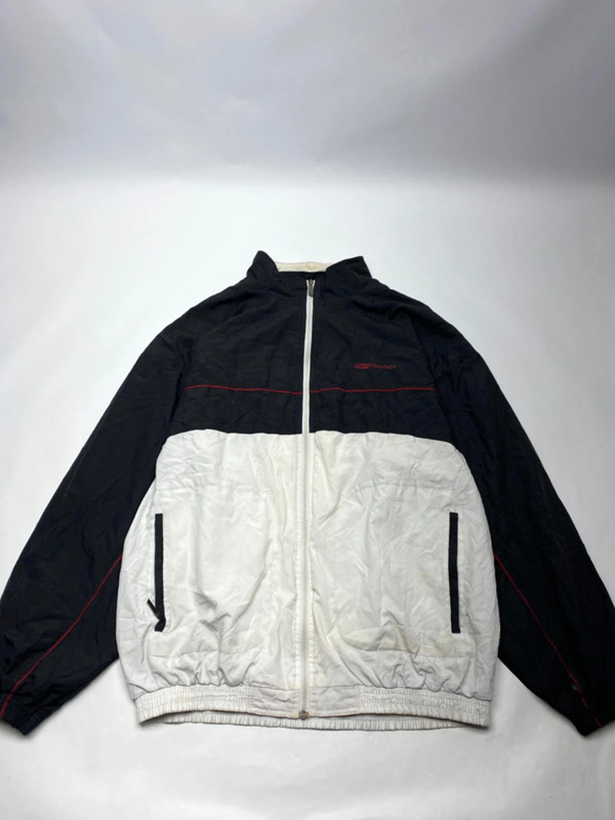 Reebok Vintage Black & White Windbreaker Jacket (Men’s 2XL / 54)