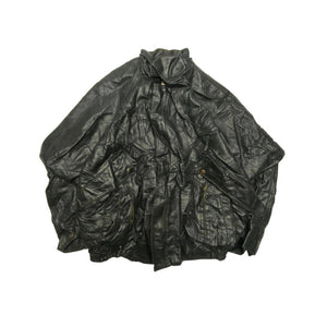 Black Leather Bomber Jacket Men's Large