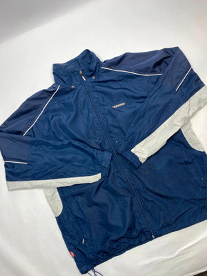 Umbro Vintage Navy & Grey Full-Zip Windbreaker Jacket