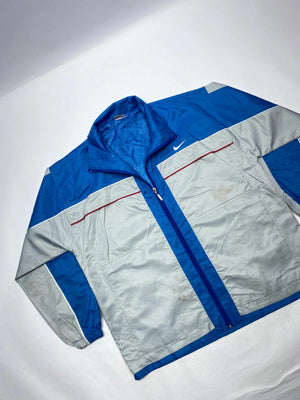 Vintage Nike USA-Made Windbreaker Jacket – Blue/Grey – Rare