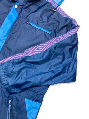 Vintage Umbro Navy Blue & Purple Hooded Windbreaker Jacket