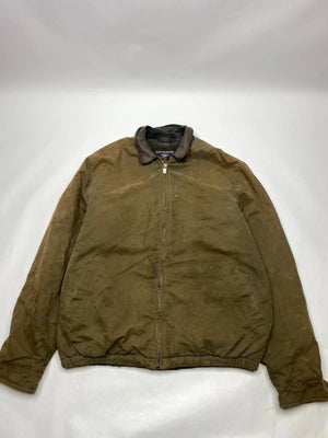 Dockers Vintage Brown Waxed Jacket with Leather Collar (Men’s XLT)