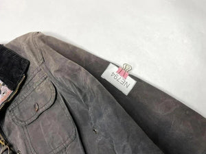 Barbour Waxed Jacket Brown Corduroy Collar – Size UK 10 / EU 36