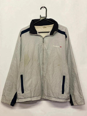 Reebok Men's Lightweight Windbreaker Jacket Grey and Navy