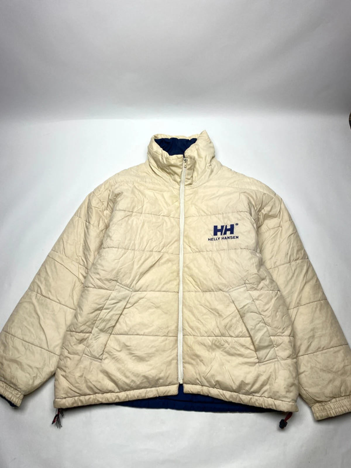 Helly Hansen Beige Puffer Jacket – Men’s L – Down Filled 80/20 – Vintage
