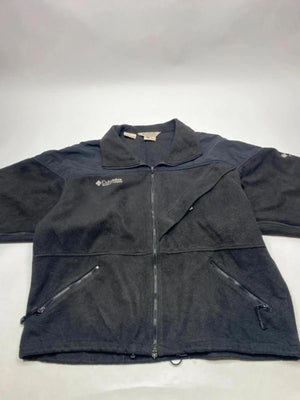 Columbia Black Full Zip Fleece Jacket Men’s XL XXL Outdoor Vintage