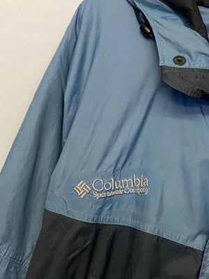 Columbia Sportswear Blue & Black Hooded Windbreaker Jacket