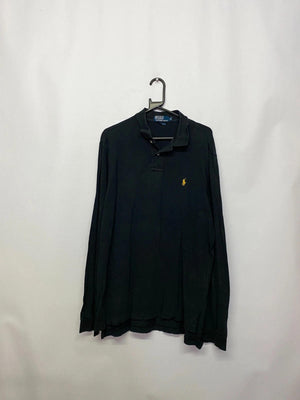 Polo Ralph Lauren Long Sleeve Black Custom Fit Polo Shirt