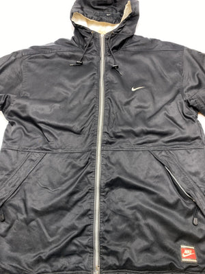 Vintage Nike Black & Beige Longline Hooded Jacket