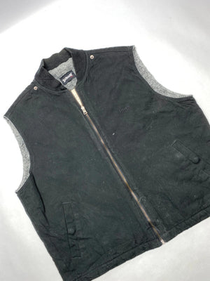 Schott NYC Black Utility Vest – Fleece Lined – Workwear Style