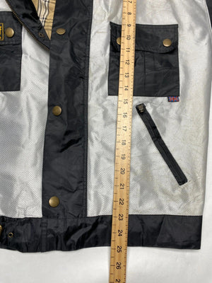 Belstaff Two-Tone Black & Silver Quilted Biker Jacket