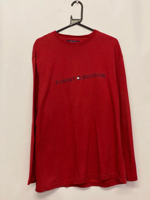 Tommy Hilfiger Red Long Sleeve Logo Shirt