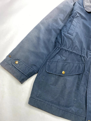 Vintage Lacoste Blue Waxed Jacket with Tartan Lining