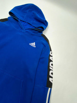 Adidas Blue Hoodie Youth XL (Fits Men’s S/M) 3 Stripe Sweatshirt