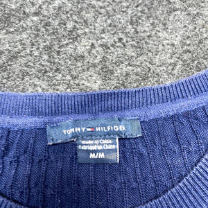 Vintage Navy Tommy Hilfiger Crew Neck Jumper Men's Medium