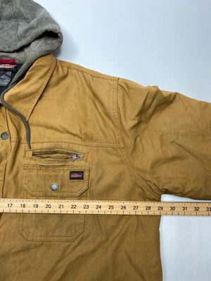 Dickies Brown Canvas Work Jacket with Grey Hood