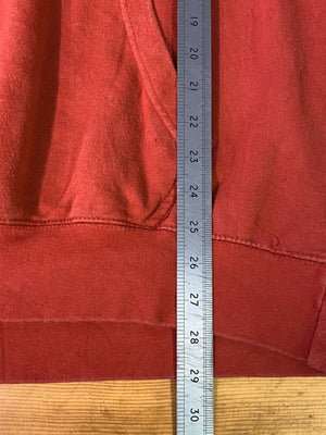 Quality Material Rust Red Hoodie with Large Logo Size XL