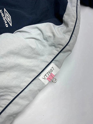 Umbro Men's Navy and Grey Hooded Windbreaker Jacket