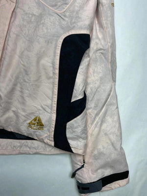 Women's Utility Jacket with Hood - Light Pink and Black