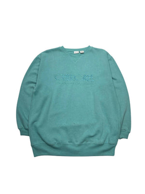 Aqua Blue Embroidery Sweatshirt Men's Small