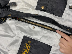 Belstaff Two-Tone Black & Silver Quilted Biker Jacket