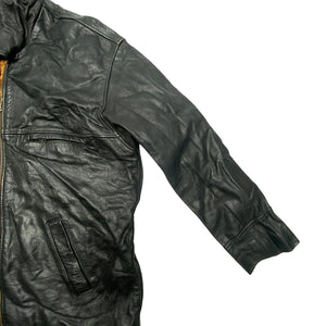 Black Leather Jacket Men's XL